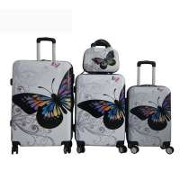 Printing butterfly Custom Trolley Travel Hard Shell ABS Luggage