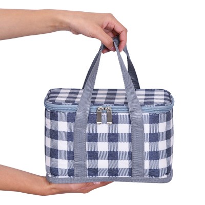 Hot Selling Lattice OXford Aluminum Foil Thermal Insulation Shoulder Tote Cooler Bag