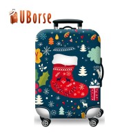 Christmas waterproof suitcase protector elastic polyester spandex luggage cover