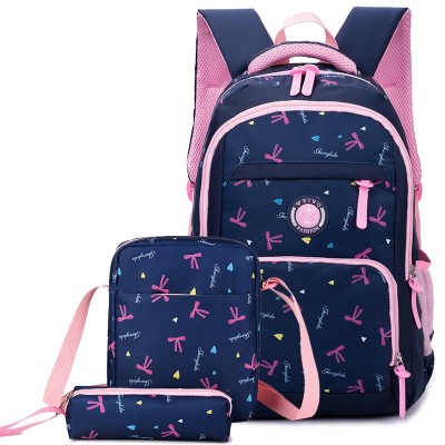 Korean cute 3 pcs set student backpack kids children school bag for girl