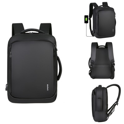 OEM High Quality PU Film Travelling USB Backpack Shoulder Bag Men Waterproof Laptop Bag For College