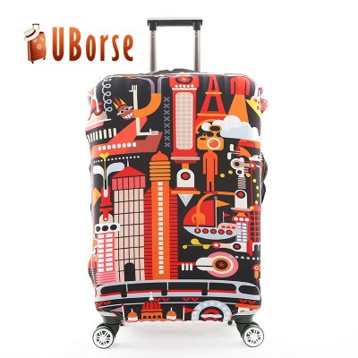 Custom waterproof travel elastic polyester spandex luggage cover