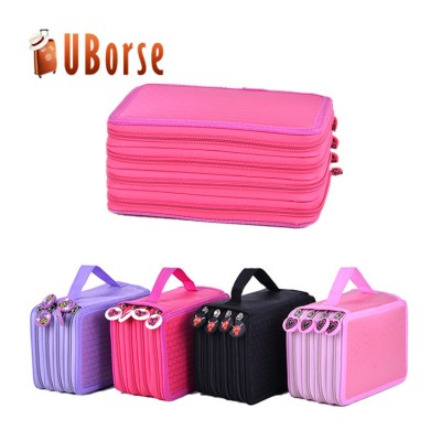 72 Holes 4 Layers Pen Pencil Case Bag Stationary Pouch Bag Travel Cosmetic Brush Makeup Storage Bag