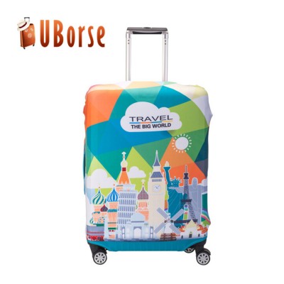 Wholesale eco-friendly luggage protective cover custom printed suitcase cover spandex luggage protector elastic luggage cover