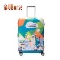 Wholesale eco-friendly luggage protective cover custom printed suitcase cover spandex luggage protector elastic luggage cover